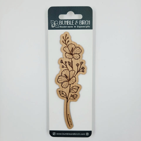 Hibiscus flower wood bookmark