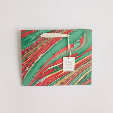 Medium Christmas Glitz Hand Marbled Gift Bags
