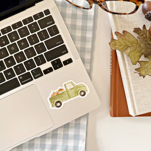 Pumpkin truck sticker