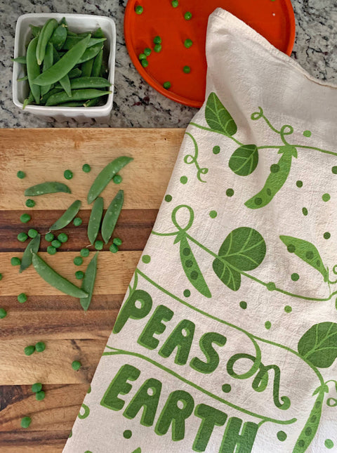 Peas Holiday Tea Towel