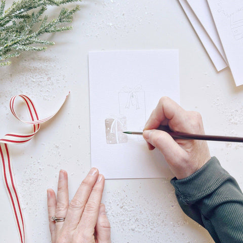 Christmas cheer paintable notecards