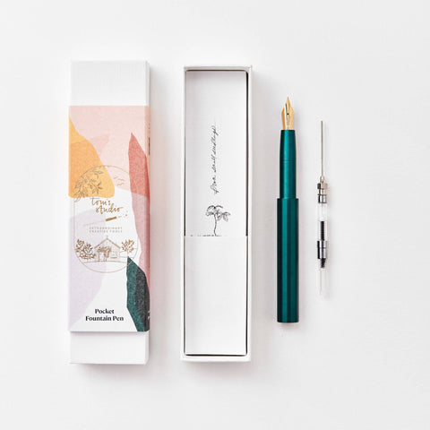 OPEN BOX - The Studio Pocket Fountain Pen 2.0: Ivy / Fine