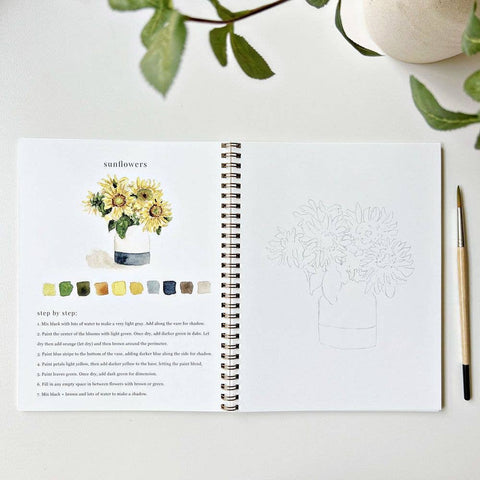 Bouquets watercolor workbook