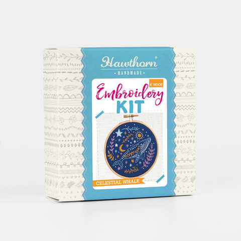 Celestial Whale Mini Embroidery Kit | Beginner Craft Kit