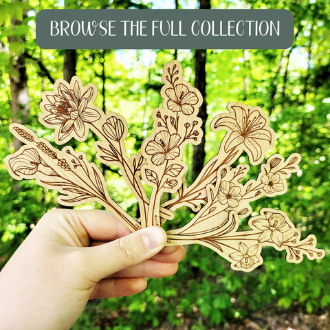 Tiger lily flower wood bookmark