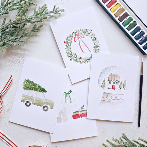 Christmas cheer paintable notecards