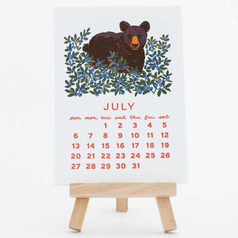 2025 Forest Friends Letterpress Desk Calendar