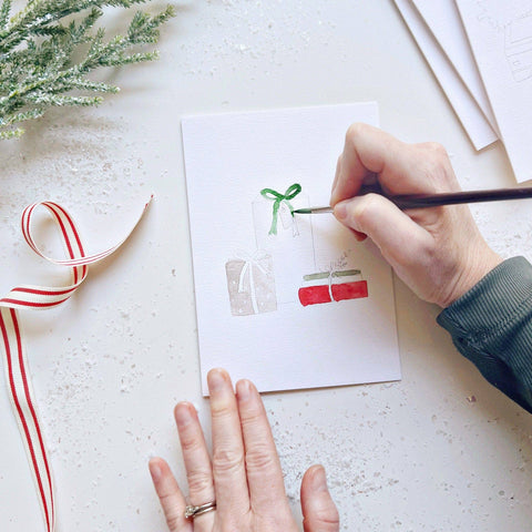 Christmas cheer paintable notecards