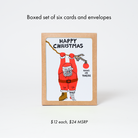 Hang In There Santa Holiday Letterpress Card