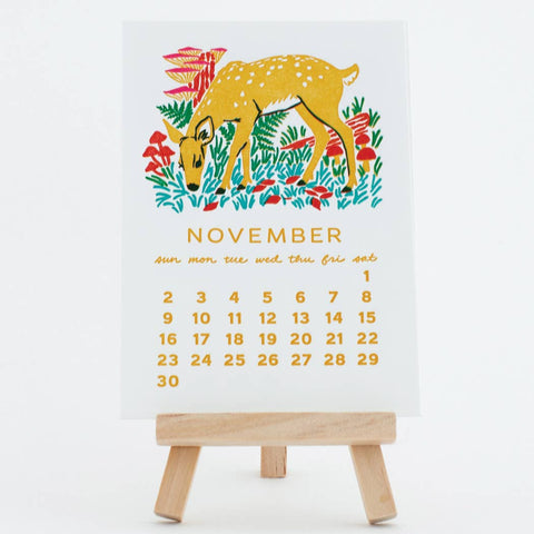 2025 Forest Friends Letterpress Desk Calendar