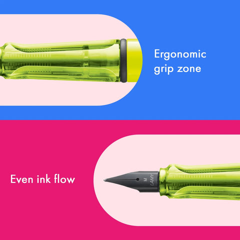 LAMY Safari Fountain Pen - Neon Yellow (Fine Nib)