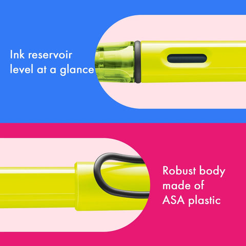 LAMY Safari Fountain Pen - Neon Yellow (Fine Nib)