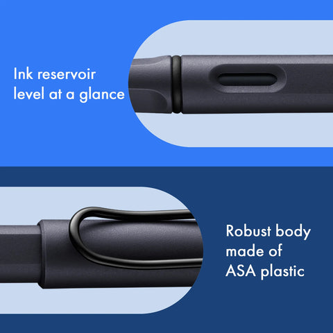LAMY Safari Fountain Pen - Steel Black (Fine Nib)
