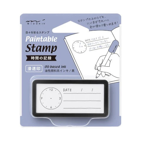 Midori Pre-inked, Paintable Stamp - Time