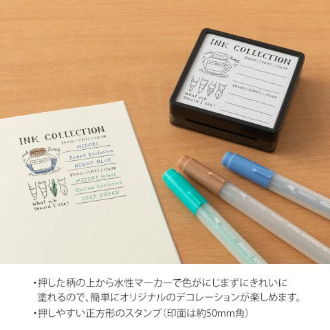 Midori Pre-inked, Paintable Stamp - Collection A