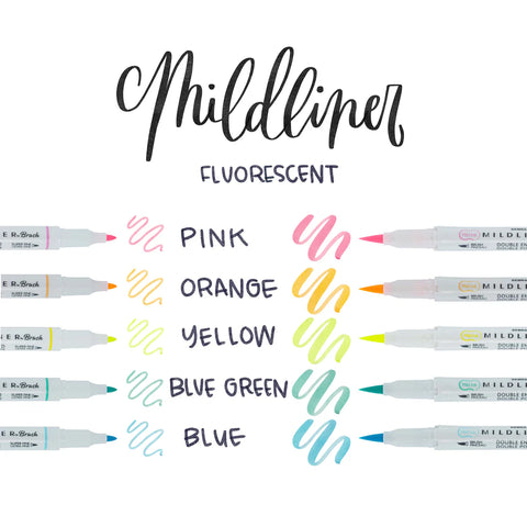 Mildliner Double Ended Brush Highlighters - 5 Pk Set