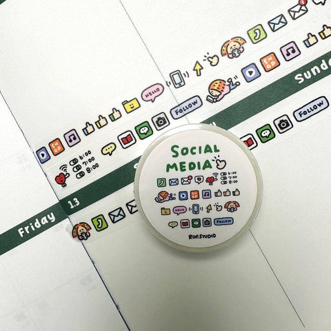Social Media mini Washi Tape