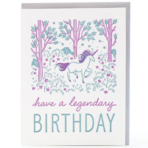 Legendary Unicorn Birthday Card