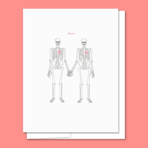 Skeletons - Letterpress Love Card