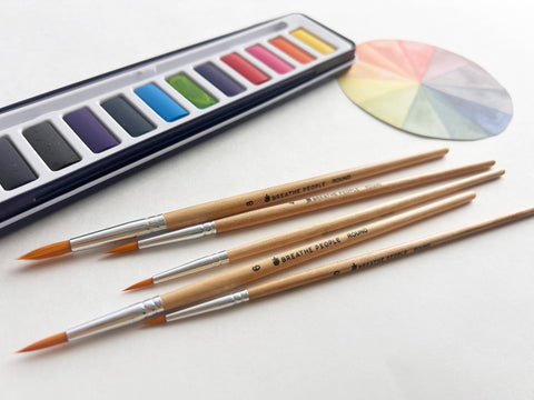 5-Piece Round Watercolor Brush Set,