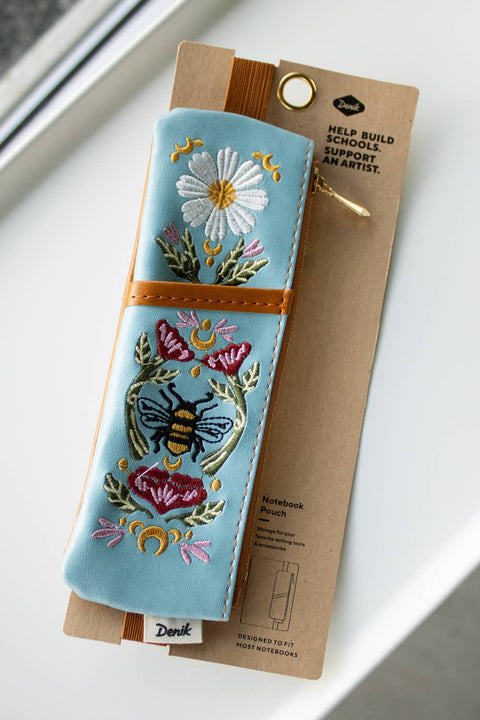 Honeybee Tea Embroidered Notebook Pouch