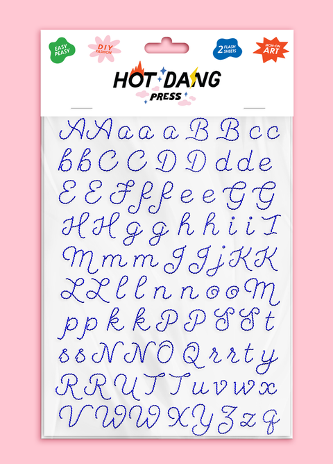 Embroidery Alphabet Blue Sheet Set