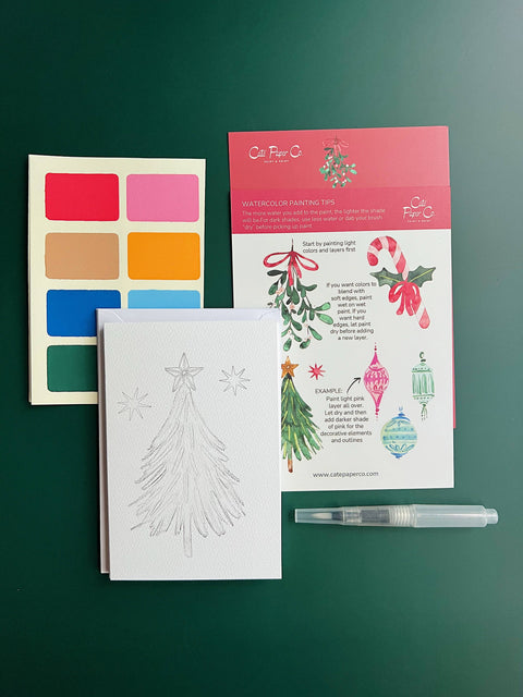 Watercolor Christmas Cards Kit