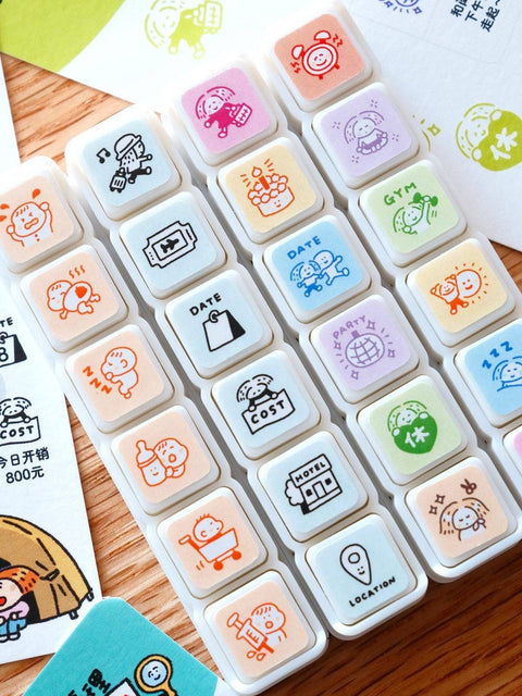Mini 6 in 1 stamps - Routine