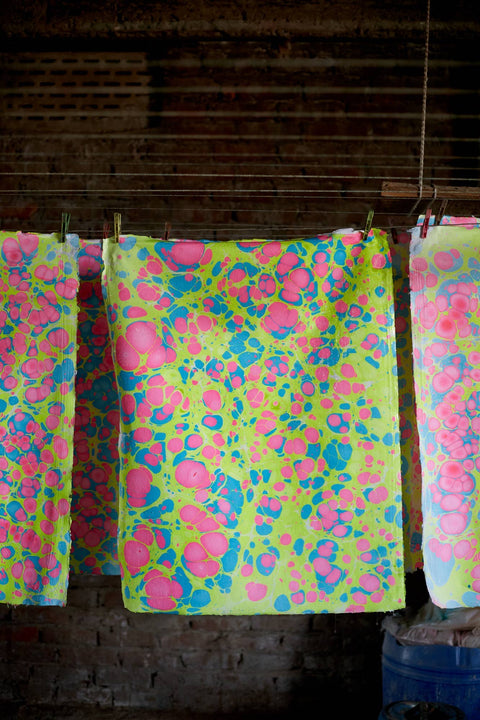 Large Neon Hand Marbled Gift Bags