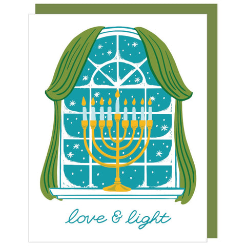 Window Menorah Hanukkah Card