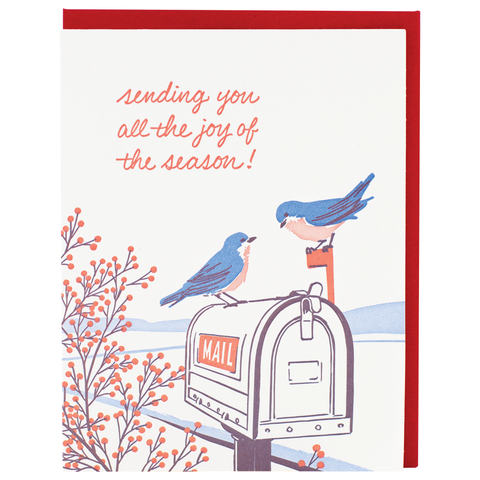 Bluebirds Holiday Greeting Cards: Box of 8