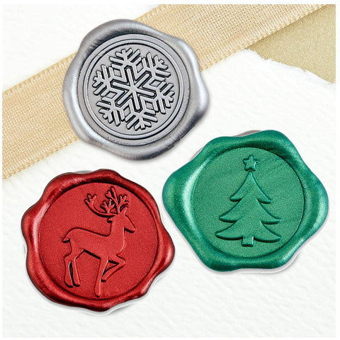 Christmas Adhesive Wax Seal Stickers 1 1/4" Multiple Colors