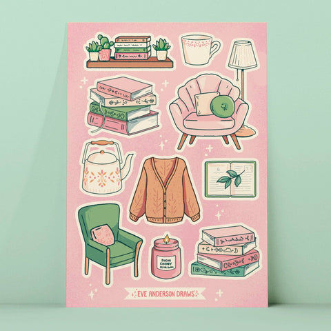 Cozy Reading Sticker Sheet