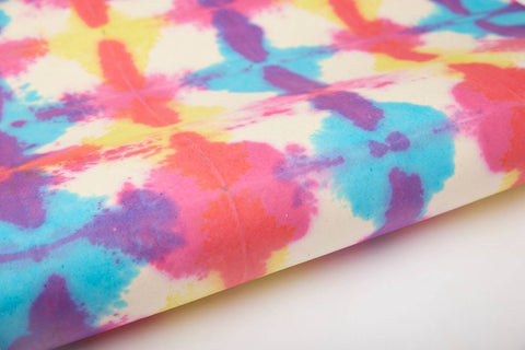 Hand Tie Dyed Wrapping Paper Sheets - Pyramidal Multicolor
