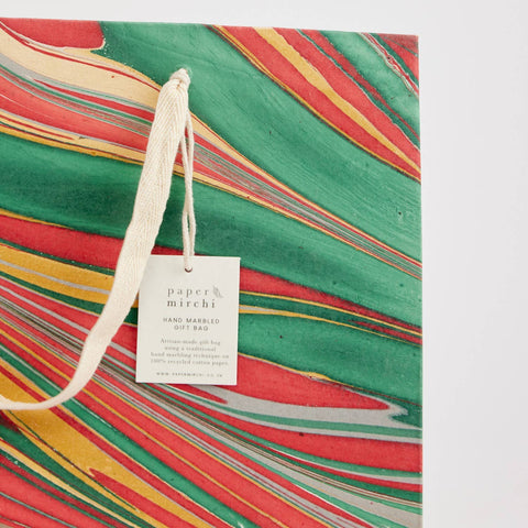 Large Christmas Glitz Hand Marbled Gift Bags
