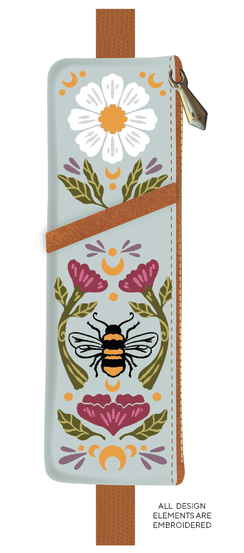 Honeybee Tea Embroidered Notebook Pouch