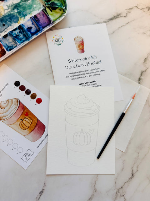 Pumpkin Spice Latte Watercolor Kit