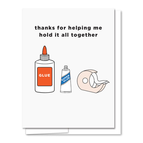 Glue - Letterpress Funny Thank You Card