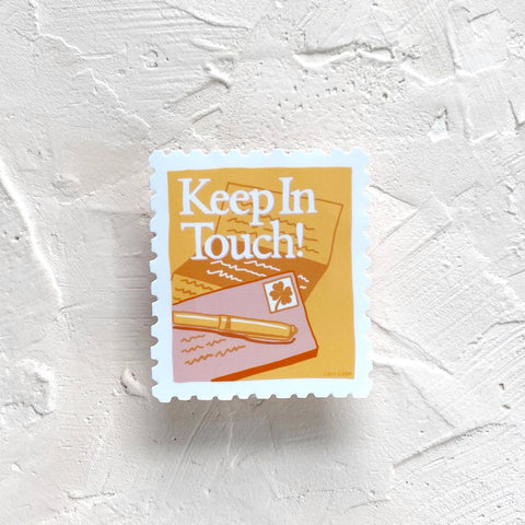 Keep in Touch Postage Stamp Sticker