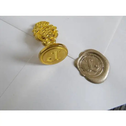 Special Order - Brass Cerif Initial Wax Seal Stamp -  1 3/4" Tall: D / Stamp Only