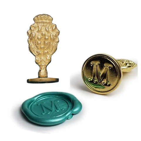 Special Order - Brass Cerif Initial Wax Seal Stamp -  1 3/4" Tall: D / Stamp Only