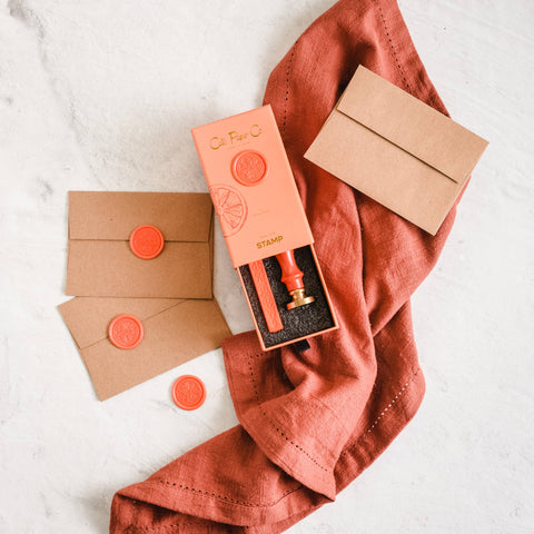 Wax seal stamp and wax stick set: Poppy