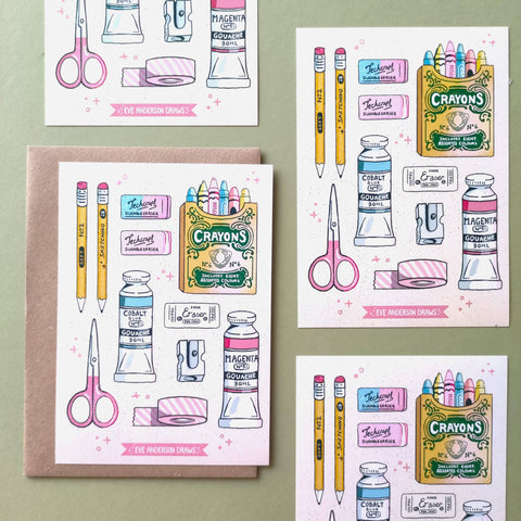 Art Supplies Sticker Sheet