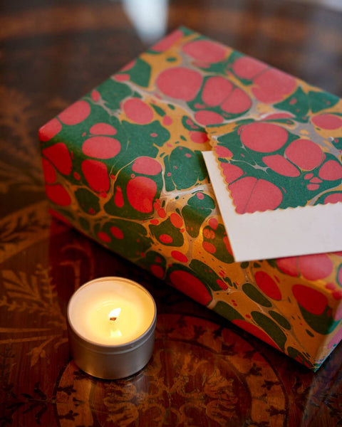 Stone Festive Mix Hand Marbled Wrapping Paper Sheets