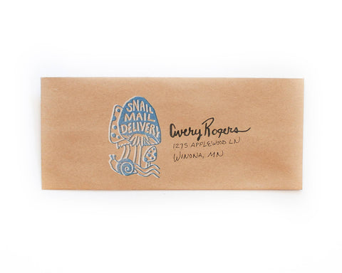 Snail Mail Delivery Rubber Stamp