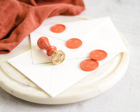 Wax seal stamp and wax stick set: Poppy