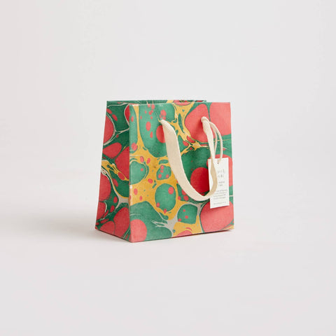 Small Christmas Glitz Hand Marbled Gift Bags