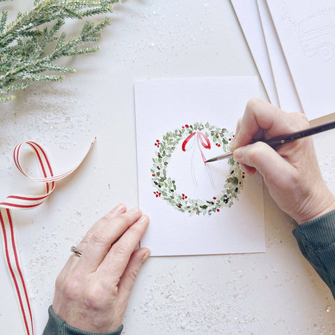 Christmas cheer paintable notecards