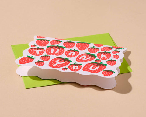 Thank You Notecards - Strawberry Letterpress