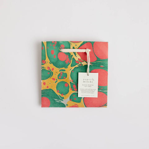 Small Christmas Glitz Hand Marbled Gift Bags